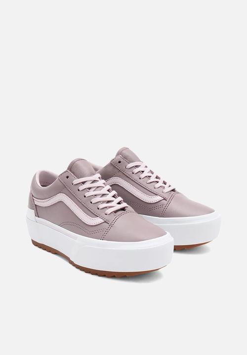 Vans - Old skool stacked - (tumbled leather) purple dove/true white