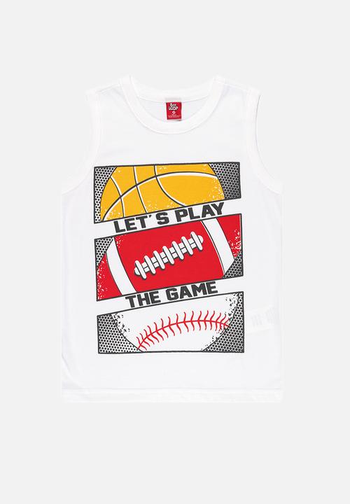 Bee Loop - Boys game tank top & shorts set - white