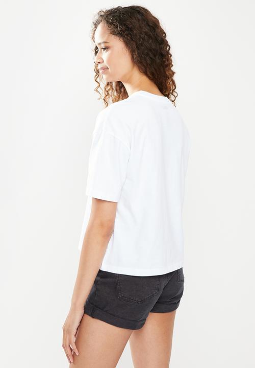 Vans - Rose garden boxy tee - white