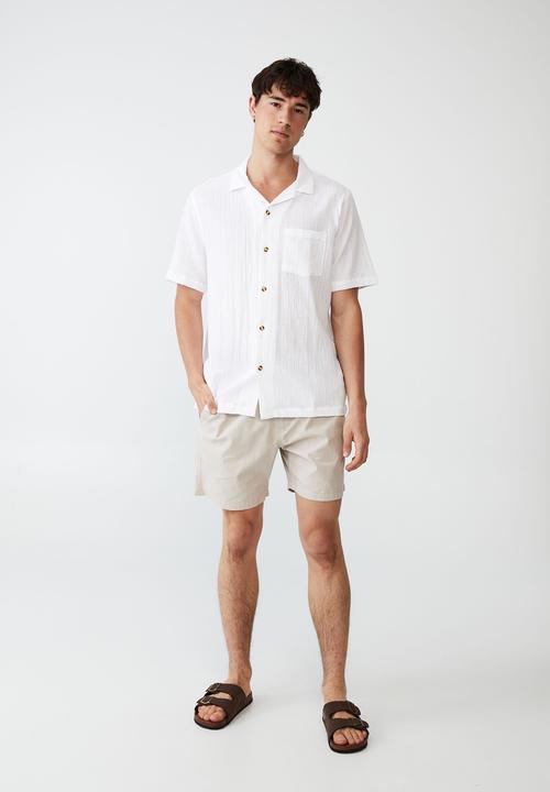 Cotton On - Riviera short sleeve shirt - white