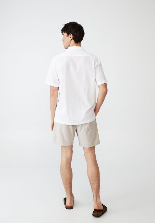 Cotton On - Riviera short sleeve shirt - white