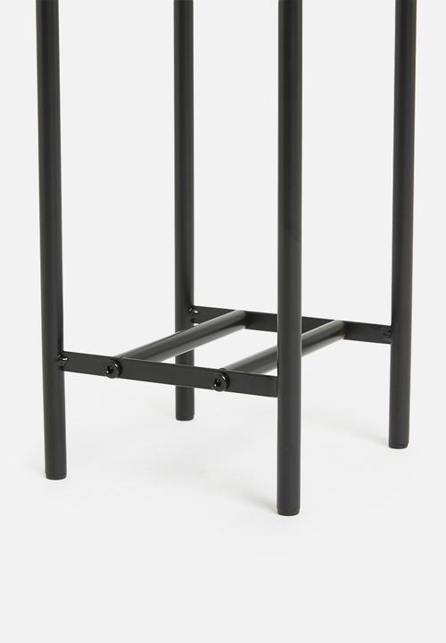 Sixth Floor - Small metal planter with polyresin pot - matte black