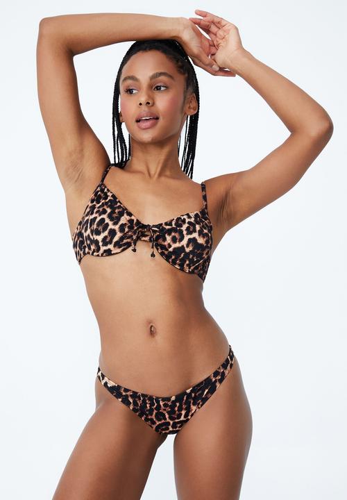 Cotton On - High side brazilian seam bikini bottom - exotic leopard