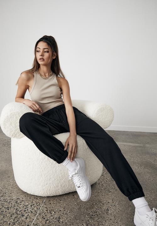 Factorie - Loop back trackpant - black