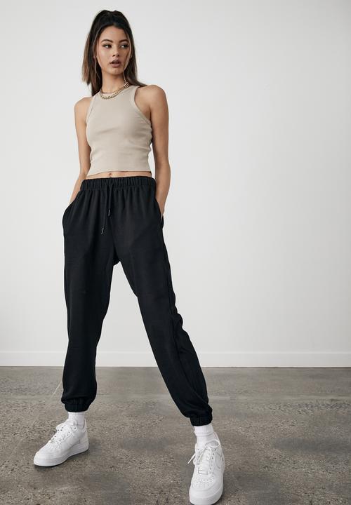 Factorie - Loop back trackpant - black