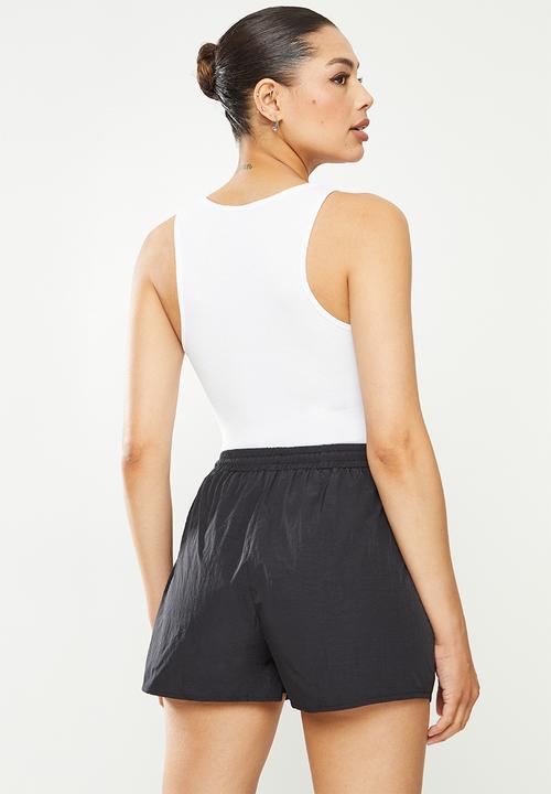 Missguided - Rib racer neck bodysuit - white