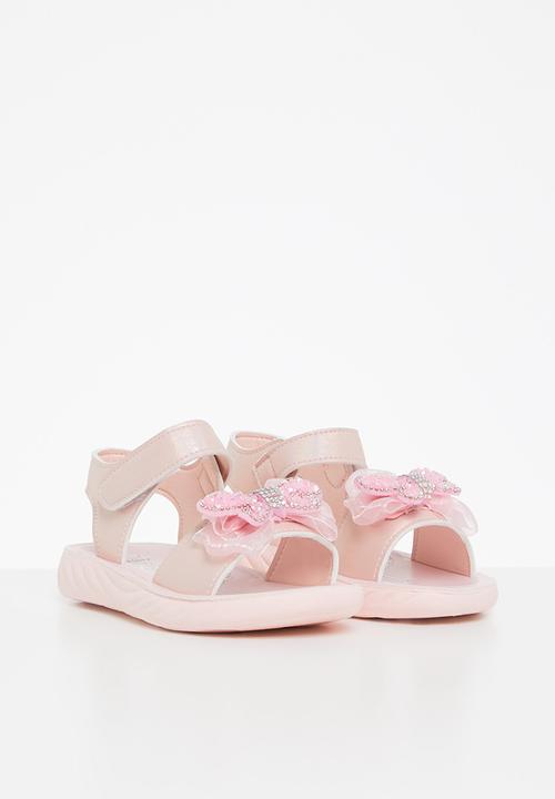 Pop Candy - Girls velcro strap sandal with bow - pink