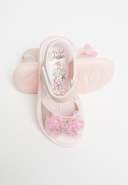 Pop Candy - Girls velcro strap sandal with bow - pink