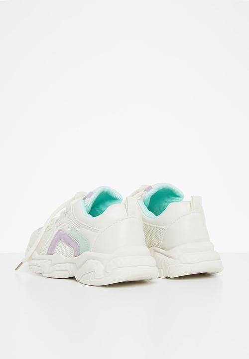 Pop Candy - Younger girls chunky sneaker - white & purple
