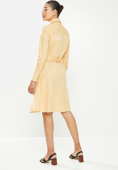 POLO - Sophia long sleeve basic shirt dress - stone
