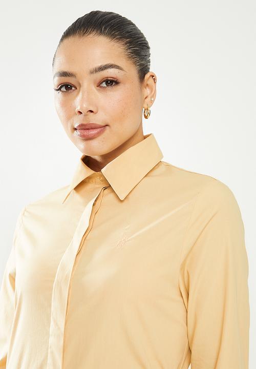 POLO - Sophia long sleeve basic shirt dress - stone