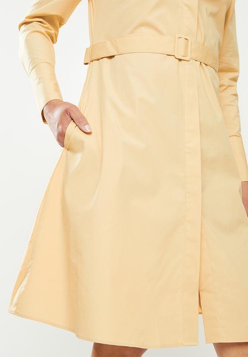 POLO - Sophia long sleeve basic shirt dress - stone