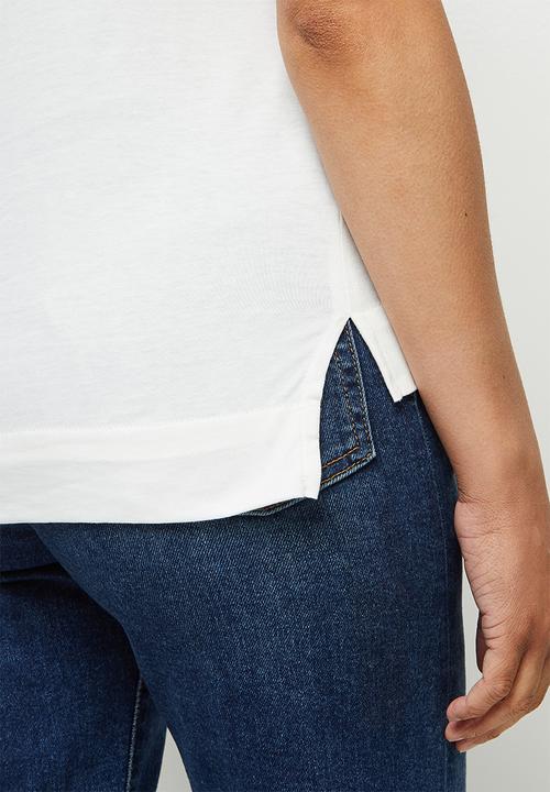 edit - Step hem cotton tee - milk