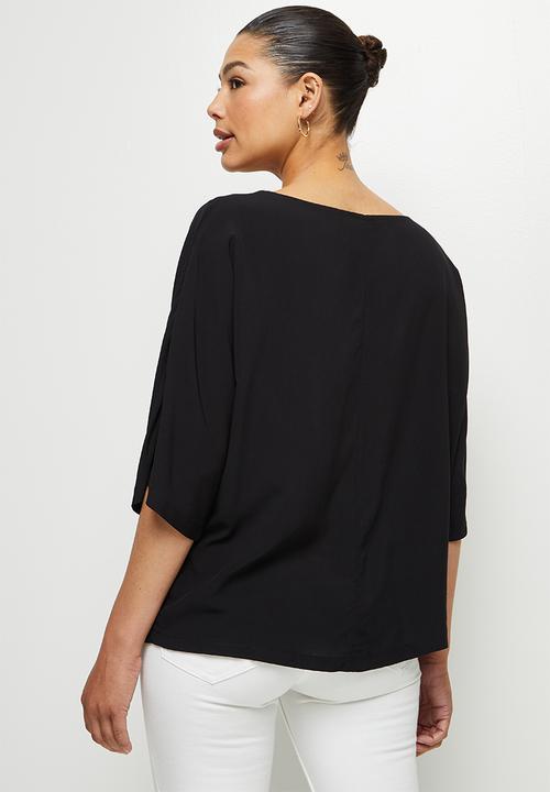 edit - Oversized boxy shell - black