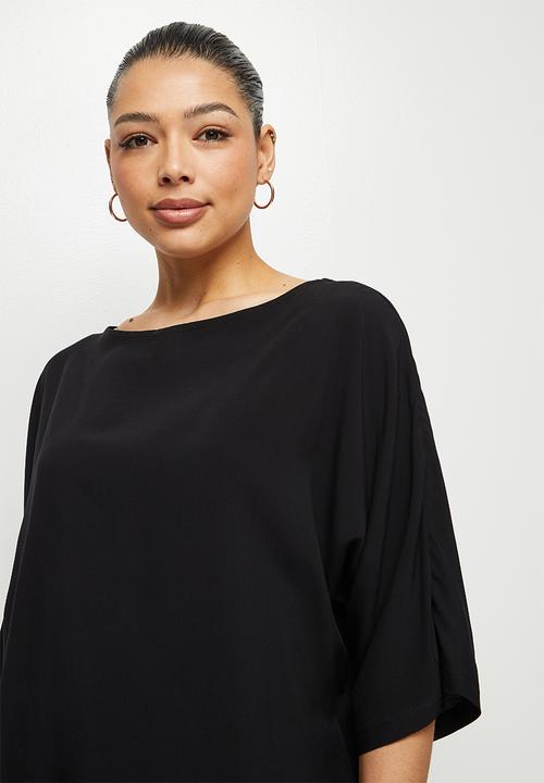 edit - Oversized boxy shell - black