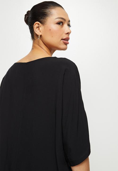 edit - Oversized boxy shell - black