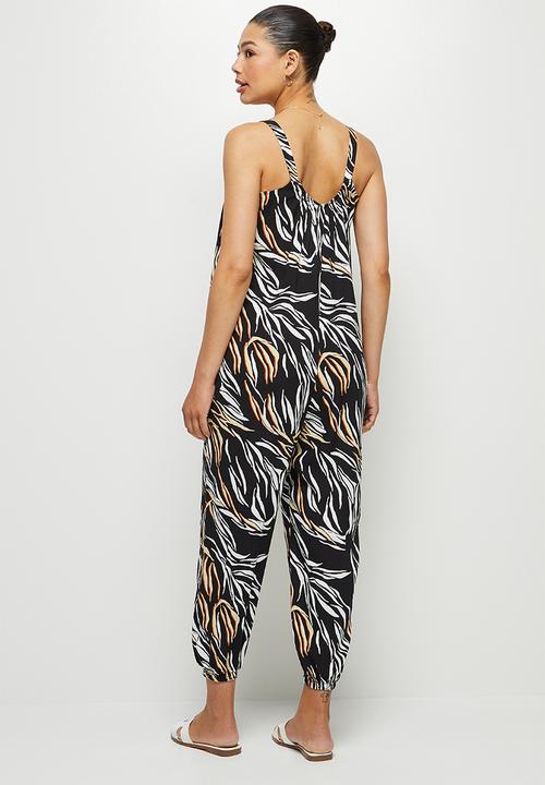 edit - Oversized harem woven jumpsuit - multi