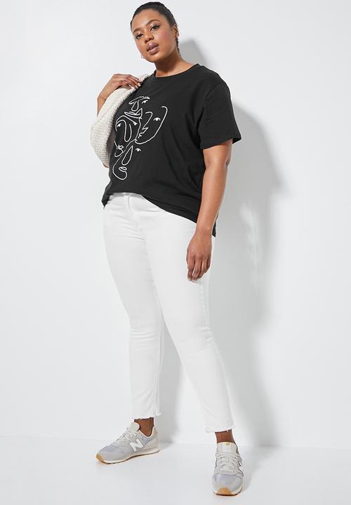 Superbalist - Doodle faces tee - black