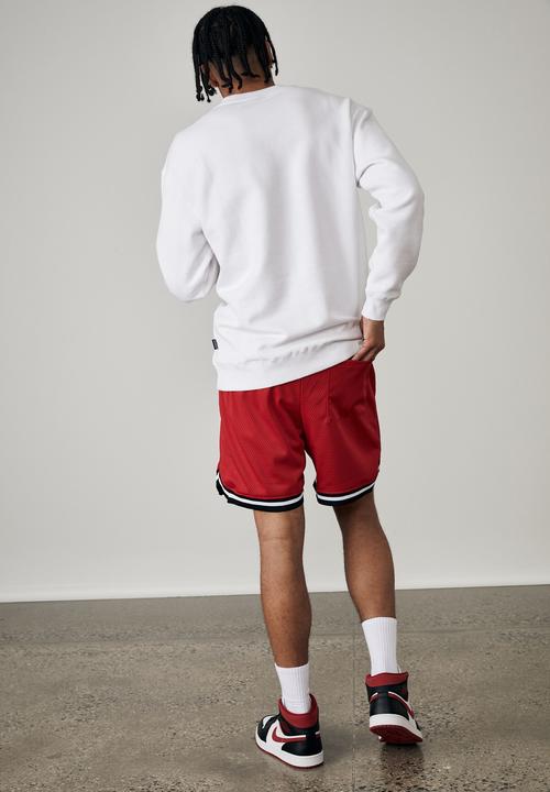 Factorie - Basketball short - red/jacquard hem