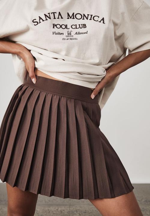 Factorie - Mini pleat skirt - bitter choc