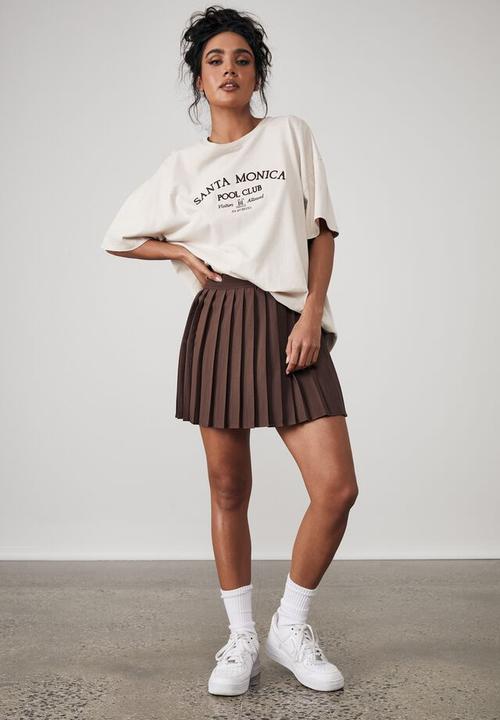 Factorie - Mini pleat skirt - bitter choc