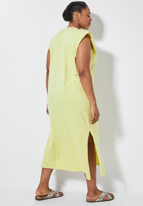 Superbalist - Shoulder pad column dress - yellow