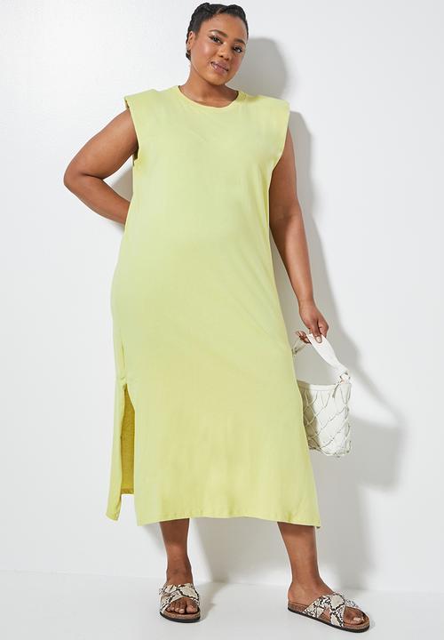 Superbalist - Shoulder pad column dress - yellow