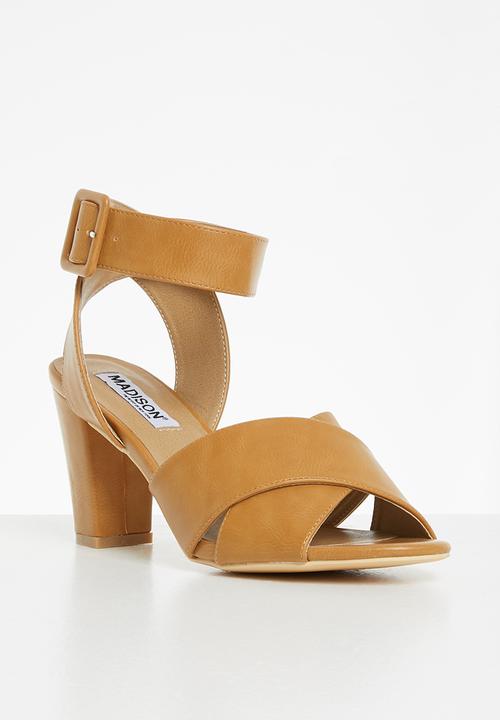 Madison® - Bethany ankle strap block heel - tan