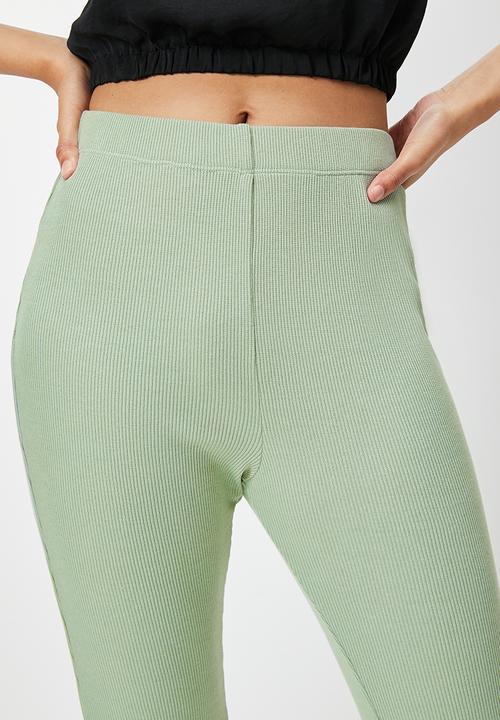 Blake - Rib flare leg trouser - sage