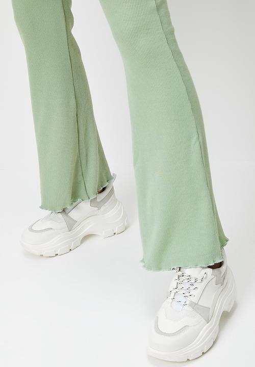 Blake - Rib flare leg trouser - sage