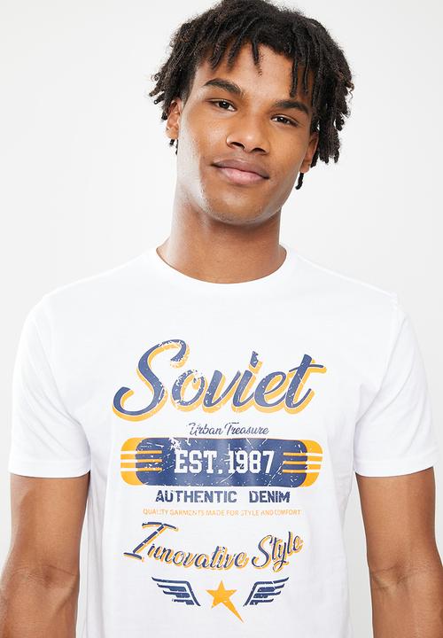 SOVIET - M ward short sleeve logo tee  - white