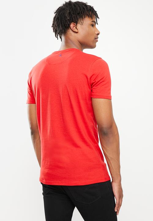 SOVIET - M sparks short sleeve logo tee  - red