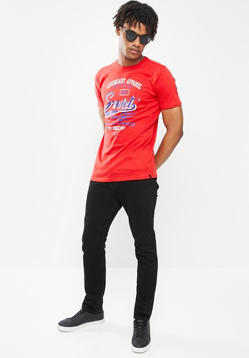SOVIET - M sparks short sleeve logo tee  - red