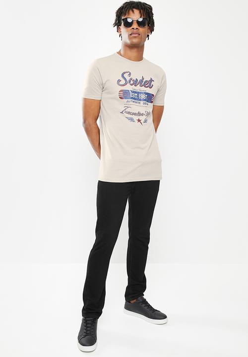 SOVIET - M ward short sleeve logo tee  - grey 