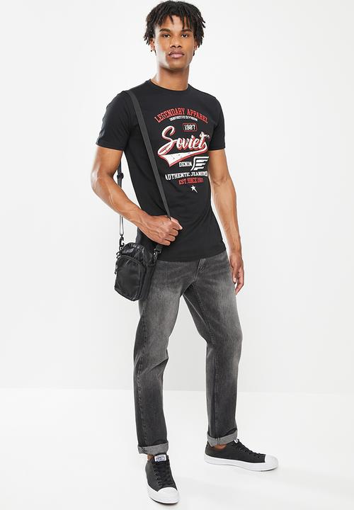 SOVIET - M sparks short sleeve logo tee  - black