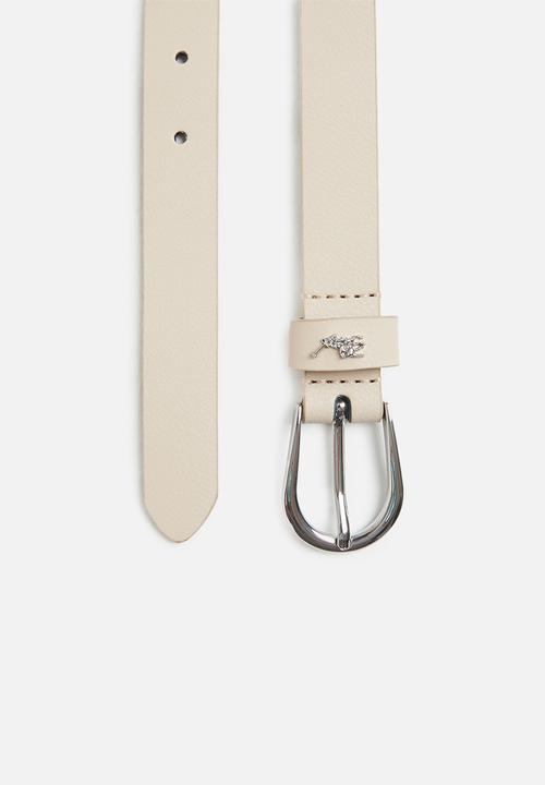 POLO - Zoe classic coated leather belt - cream