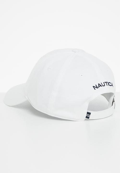 Nautica - Anchor j class 6 panel baseball cap - white