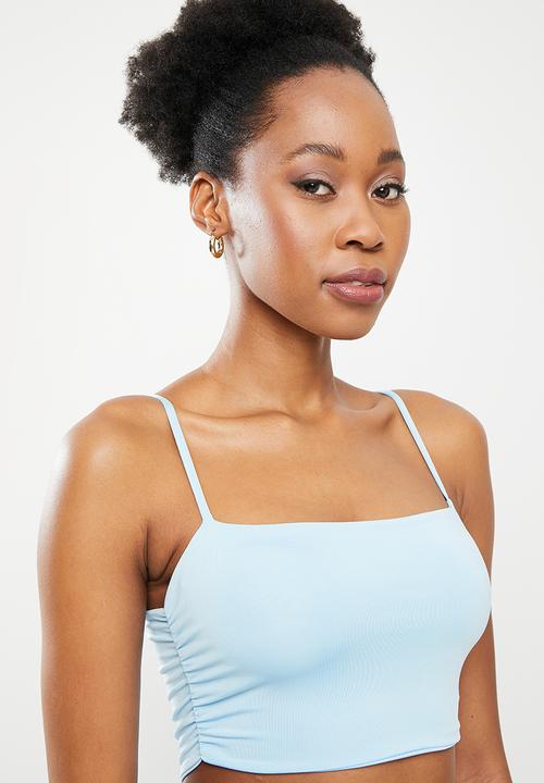 dailyfriday - Strappy crop top & skirt set - light blue
