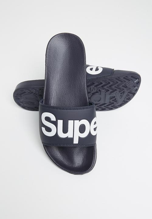 Superdry. - Classic superdry pool slider - navy