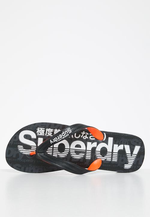 Superdry. - Aop flip-flops - black & red