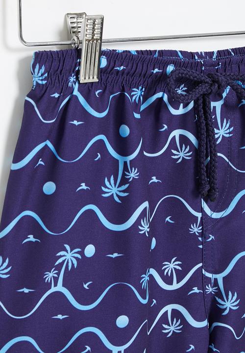 Rebel Republic - Tween boys printed swimshort - blue