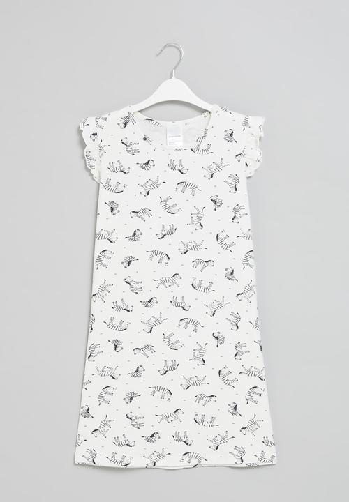 Pop Candy - Girls zebra nightie - white