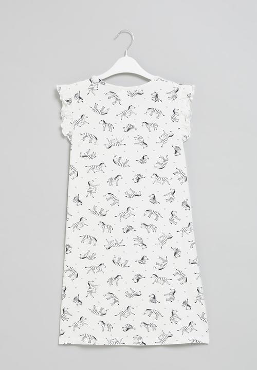 Pop Candy - Girls zebra nightie - white