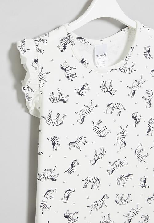 Pop Candy - Girls zebra nightie - white