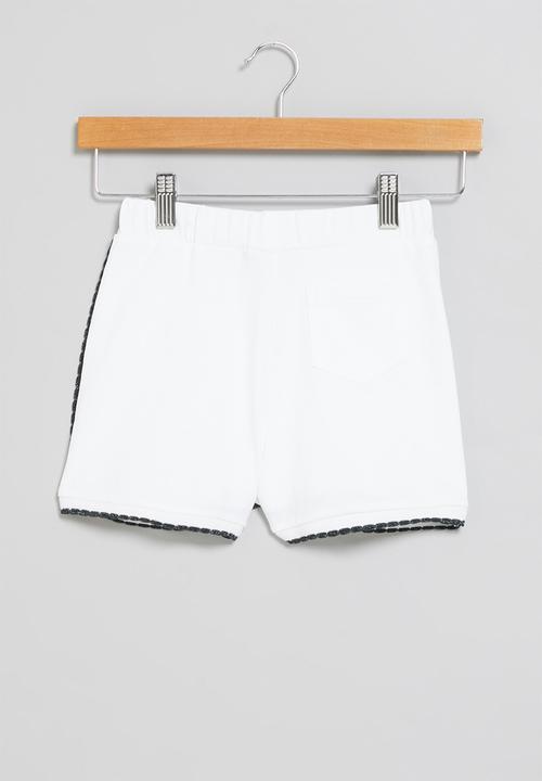 POLO - Girls addison scalloped wrap short - white