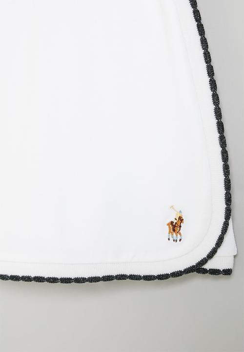 POLO - Girls addison scalloped wrap short - white
