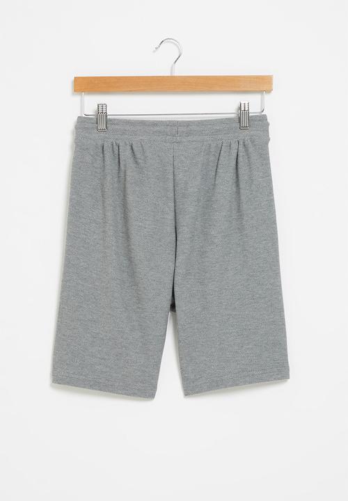 PUMA - Boys pique short - medium gray heather