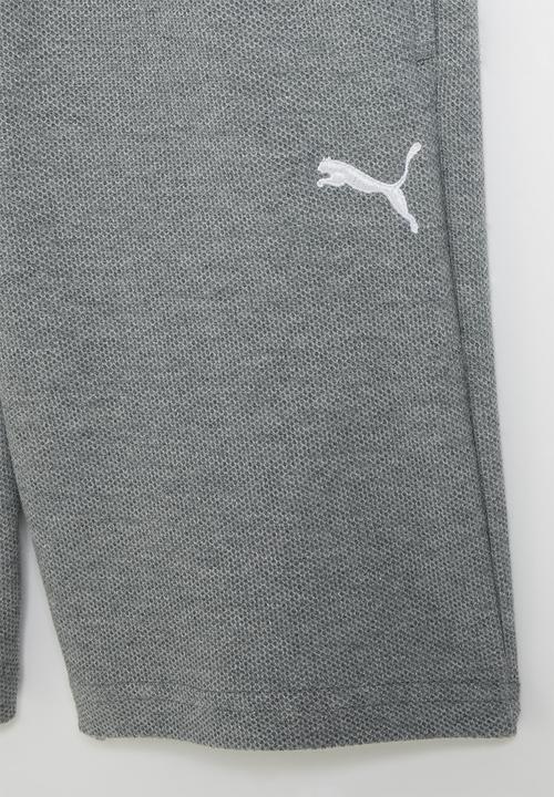 PUMA - Boys pique short - medium gray heather