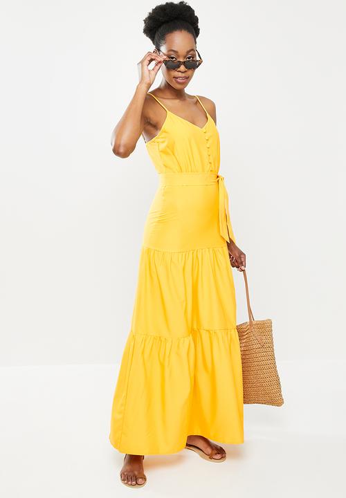 dailyfriday - Tie front maxi dress - yellow