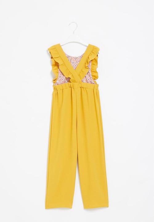 Superbalist Kids - Wide leg dungaree - mustard